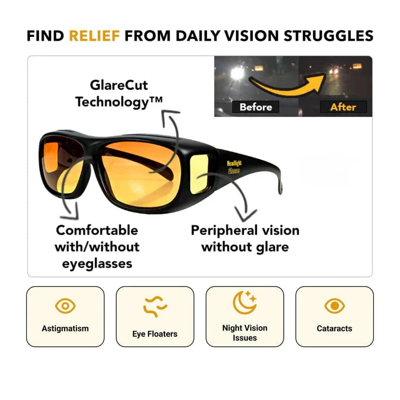 🏆 10,000 Sold This Week✨Headlight Glasses with Glare Cut Technology