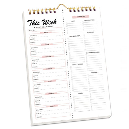 🌈Handmade Bound Weekly Detachable Diet Plan Sheet