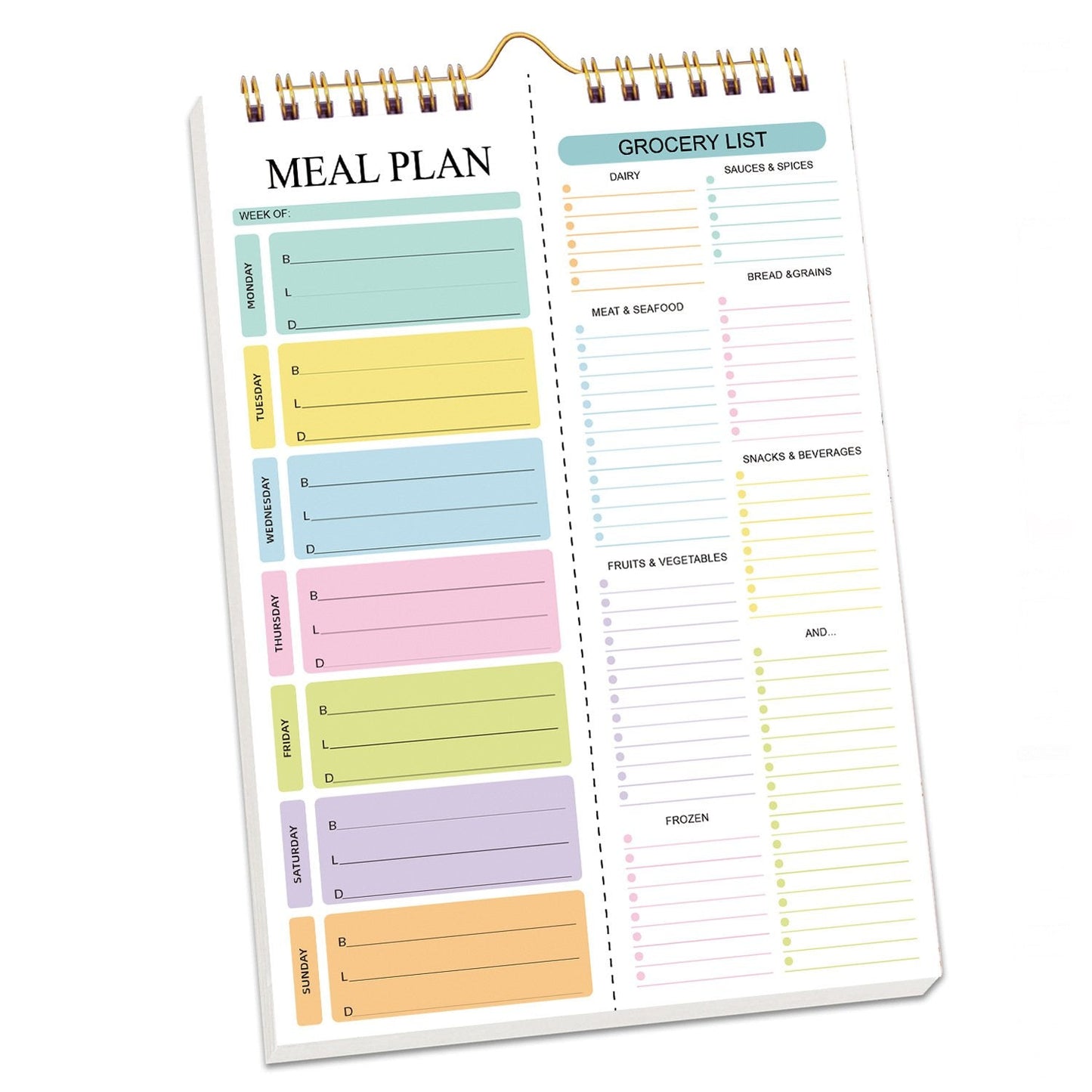 🌈Handmade Bound Weekly Detachable Diet Plan Sheet