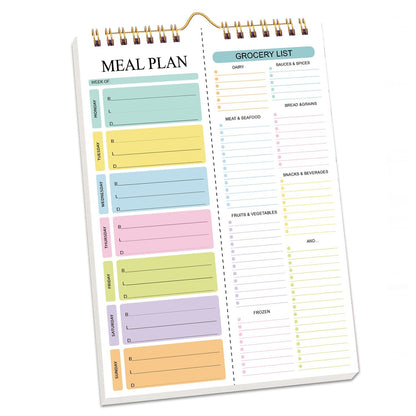 🌈Handmade Bound Weekly Detachable Diet Plan Sheet
