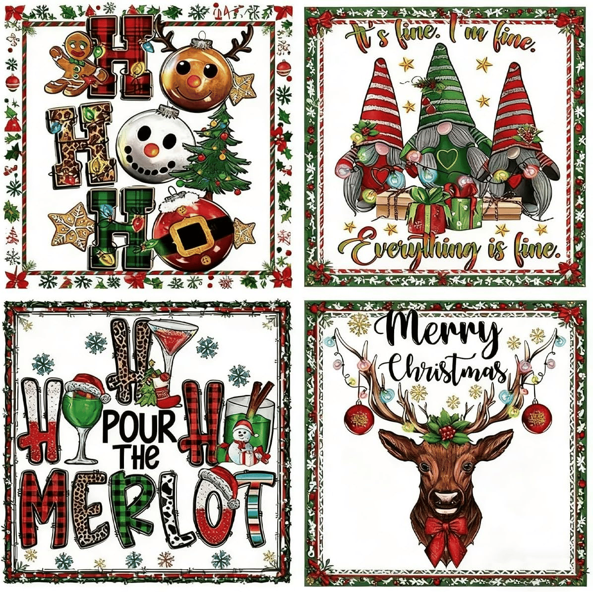 🎄15PCS Christmas Mystery DTF Transfer Bundle  for Festive DIY Creations