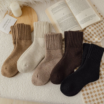 🏆 10 Pairs Women's Solid Mid-calf Socks