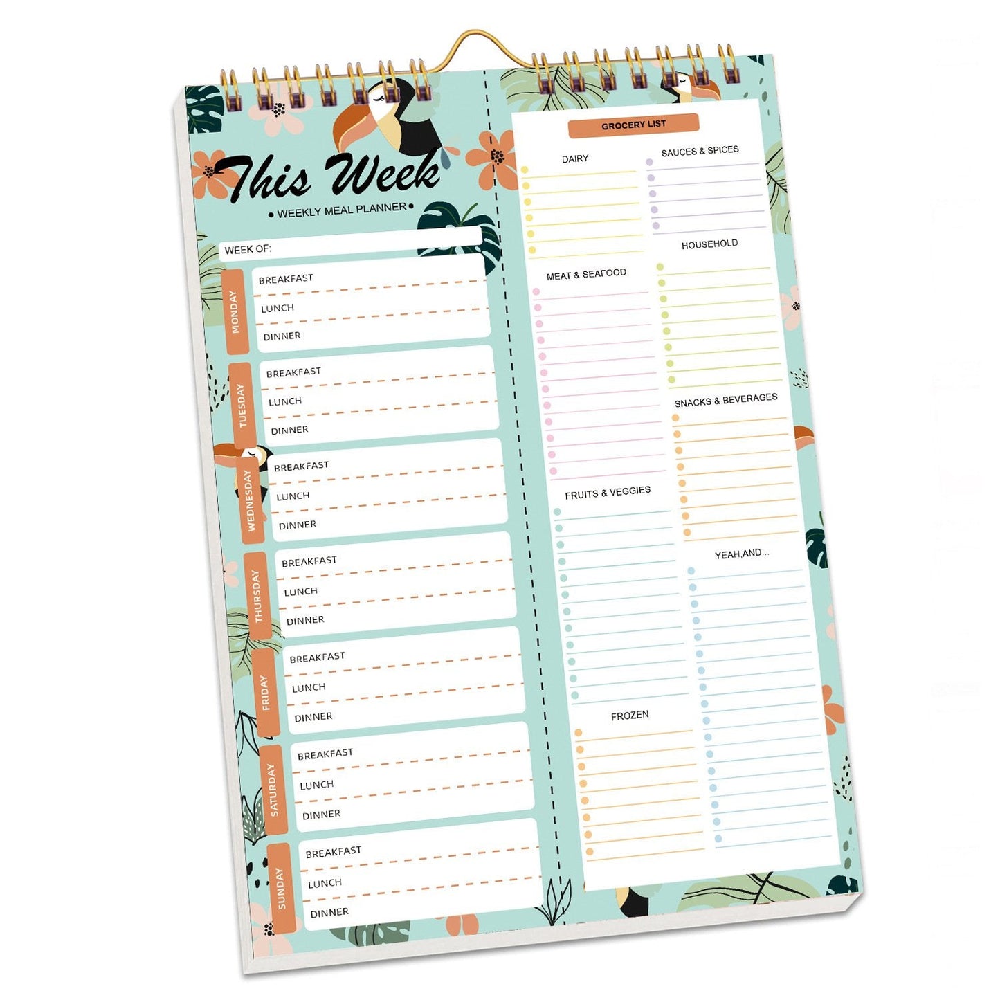 🌈Handmade Bound Weekly Detachable Diet Plan Sheet