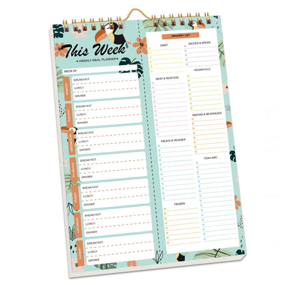 🌈Handmade Bound Weekly Detachable Diet Plan Sheet