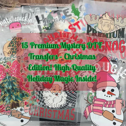 🎄15PCS Christmas Mystery DTF Transfer Bundle  for Festive DIY Creations