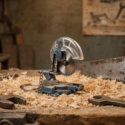 🛠️ 2-in-1 Mini Mitre Saw Keychain: Portable Cutting Tool + Collector's Item for Tool Enthusiasts