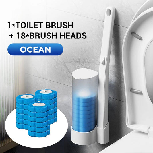 Disposable Toilet Cleaning System: Toilet Brush & Holder Kit with 18PCS Pre-Soaked Cleaner