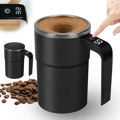 ☕Electric coffee mug with a built-in LCD thermometer, perfect for brewing coffee, milk, cocoa, etc.
