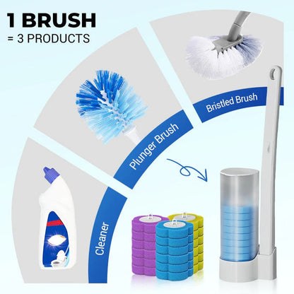Disposable Toilet Cleaning System: Toilet Brush & Holder Kit with 18PCS Pre-Soaked Cleaner