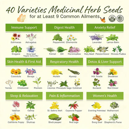 🌿The Ancestral Apothecary Seed Chest: 40 Varieties of Medicinal Herb Seeds 🌱
